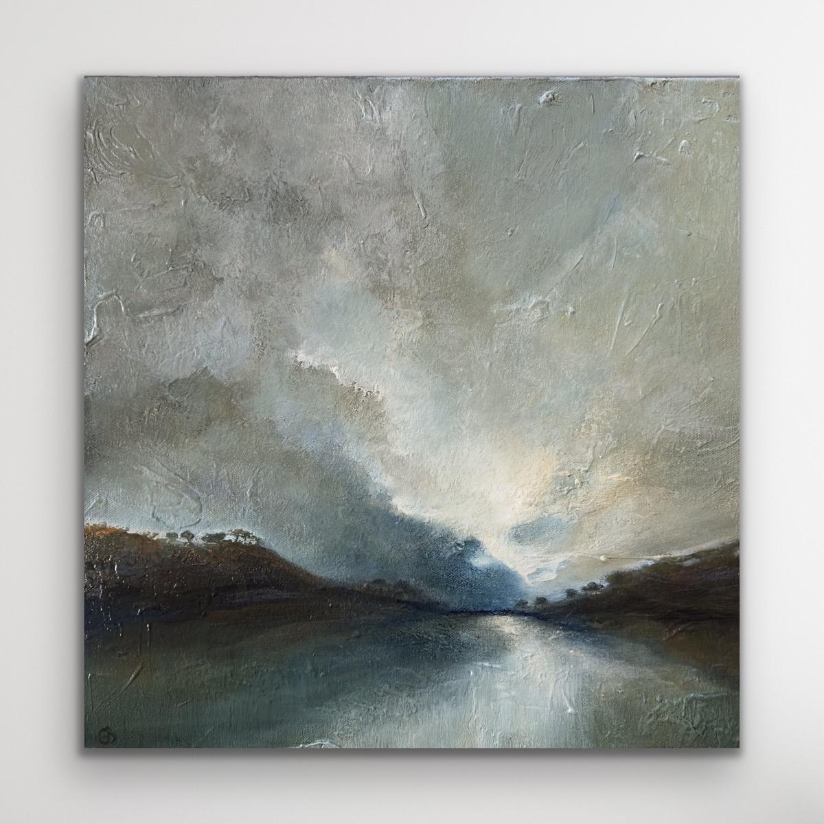 River Dart Walk, Dartmouth, Devon, Original painting, Seascape, Horizon, Coastal - Contemporary Painting by Gemma Bedford