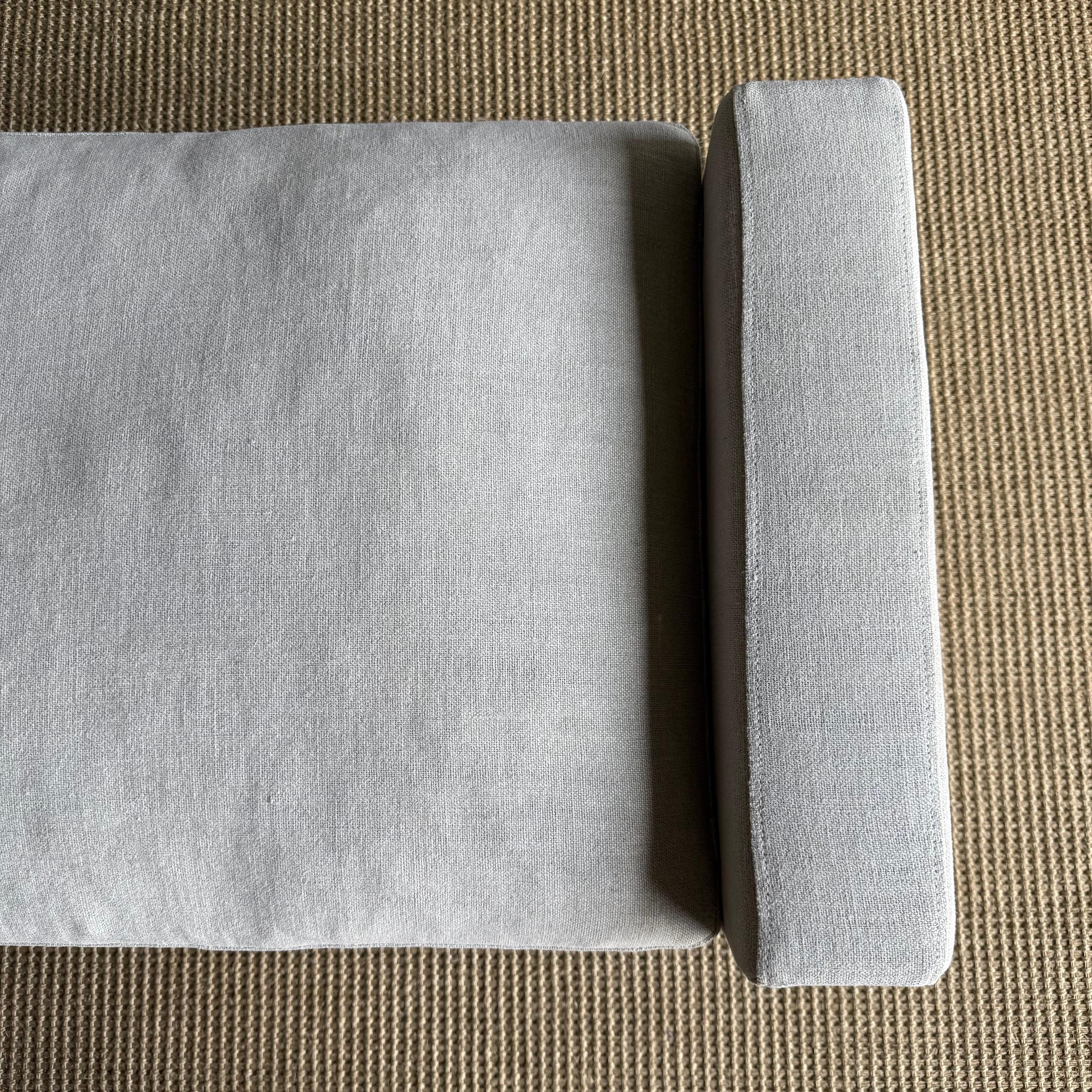 Gemma Belgian Linen Upholstered Oak End of the Bed Bench 65