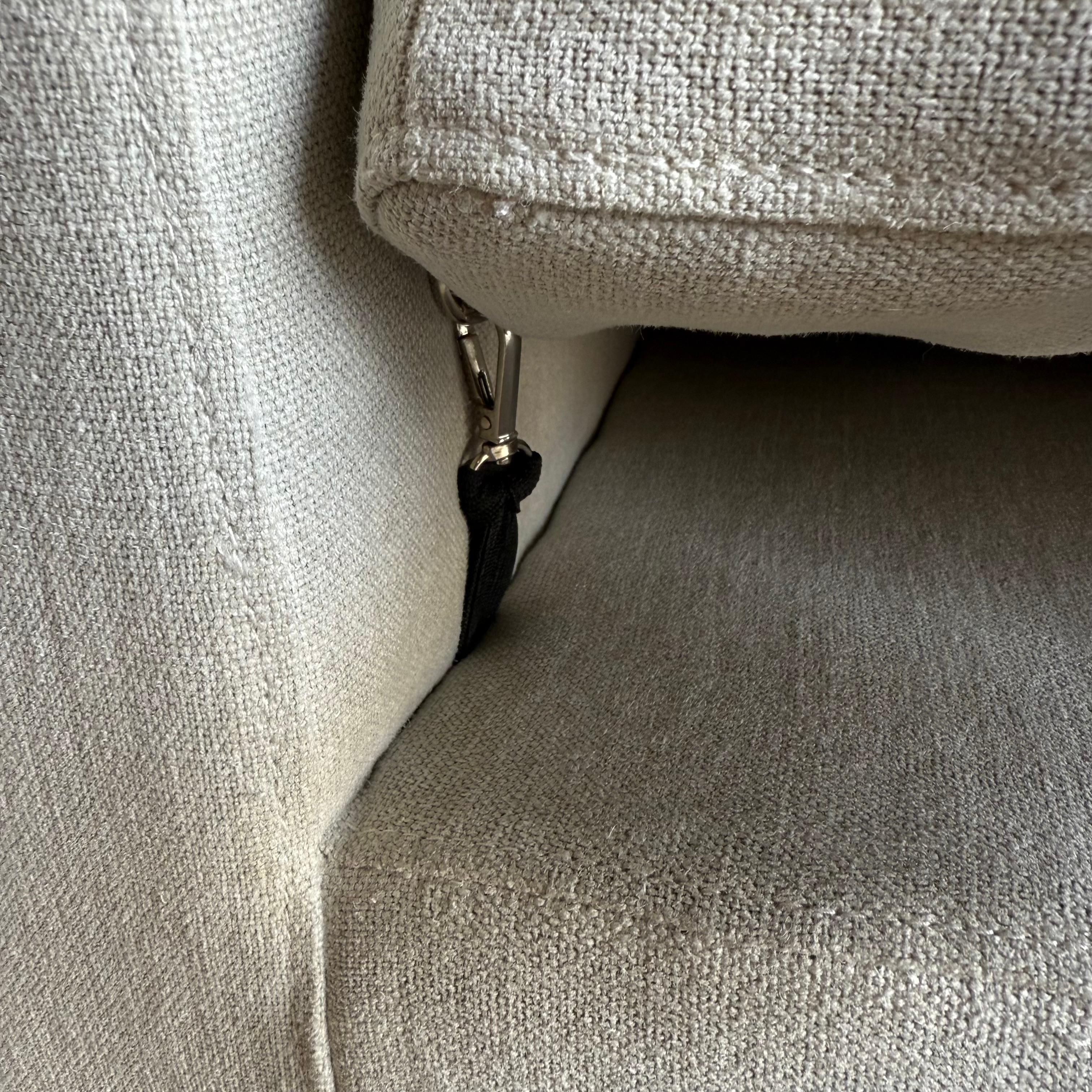 Gemma Belgian Linen Upholstered Oak End of the Bed Bench 65