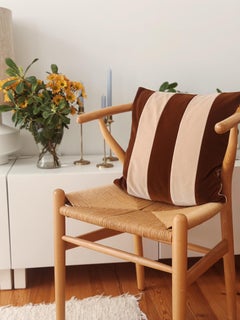 GEMMA Brown & Cappuccino Velvet Deluxe Handmade Dekorative Kissen