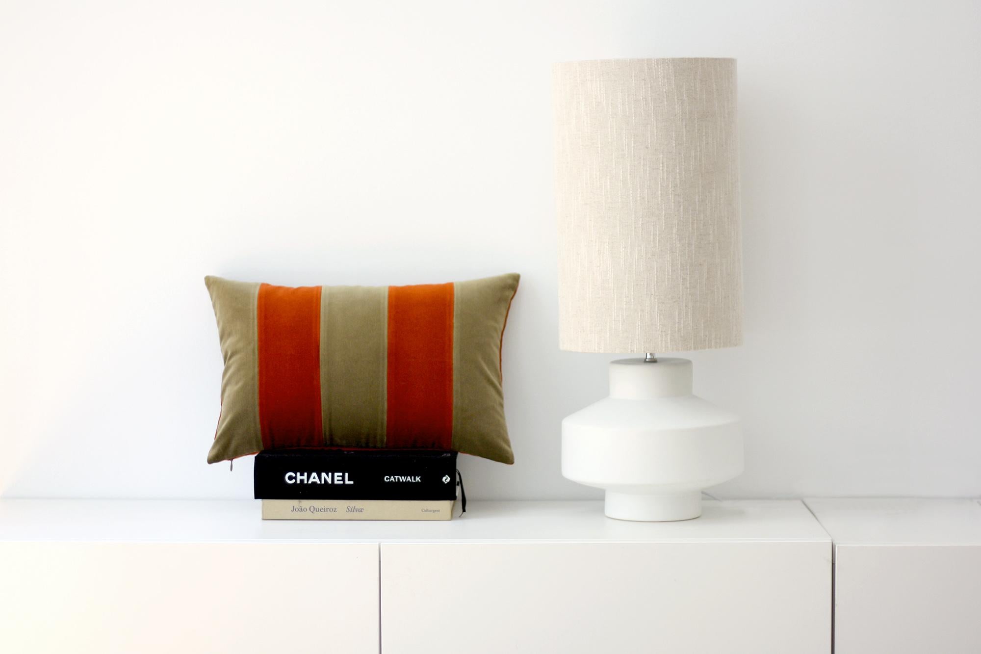 Contemporary GEMMA Brown & Cappuccino Velvet Deluxe Handmade Decorative Cushion For Sale