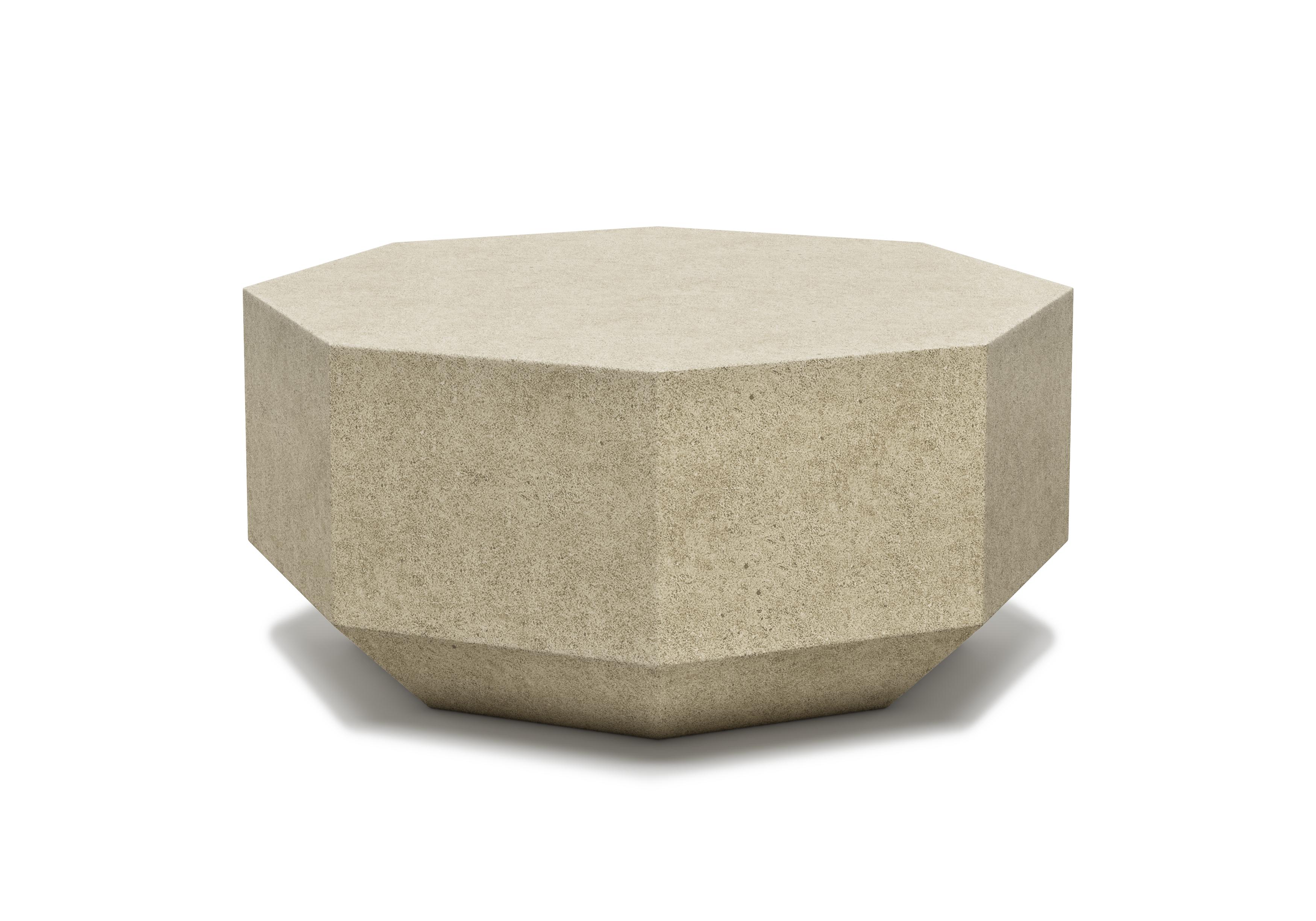 Gemma is an octagonal cement garden coffee table.‎

The Gemma Collection is a powerful sketch, synthesizes its rounded lines and comfort, it incorporates the power of contrast into the entire design and deepens the open space experience.‎ The