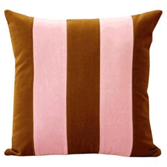 GEMMA Curry pink & brown Velvet Deluxe Handmade Decorative Cushion