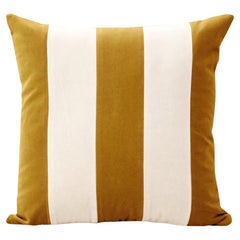 GEMMA Curry yellow & Ivory Velvet Deluxe Handmade Decorative Cushion