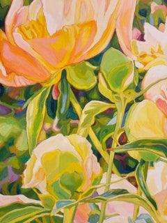 "Applause" a field of flowers color the foreground of a lush field of green