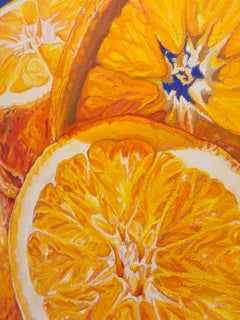 "Naranja Rima con", Bodegón de naranjas cortadas por la mitad y apiladas unas sobre otras