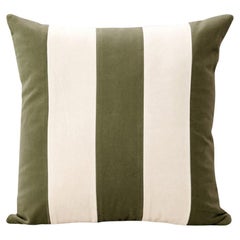 GEMMA Dry Green & Ivory Velvet Deluxe Handmade Dekokissen