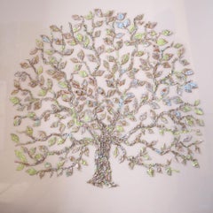 Tree West London - Planche à cartes en résine de composition d'arbres, technique mixte contemporaine