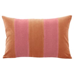 GEMMA II Cojín decorativo de lujo de terciopelo camel y rosa hecho a mano