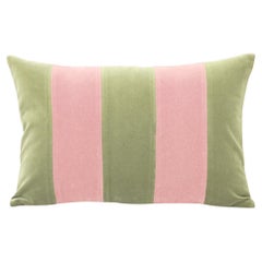 GEMMA II Mint Green & Pink Velvet Deluxe Handmade Decorative Cushion