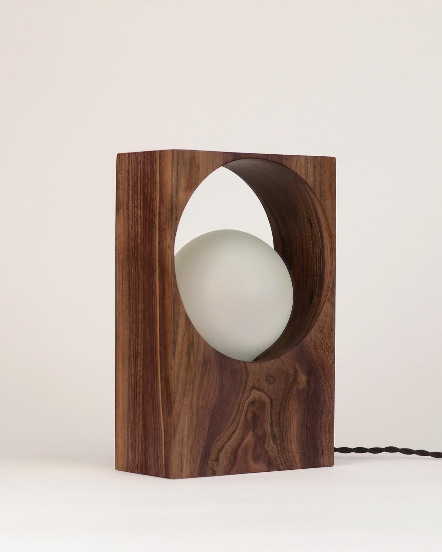 Hand-Carved Gemma Modern Table Lamp by La Loupe For Sale