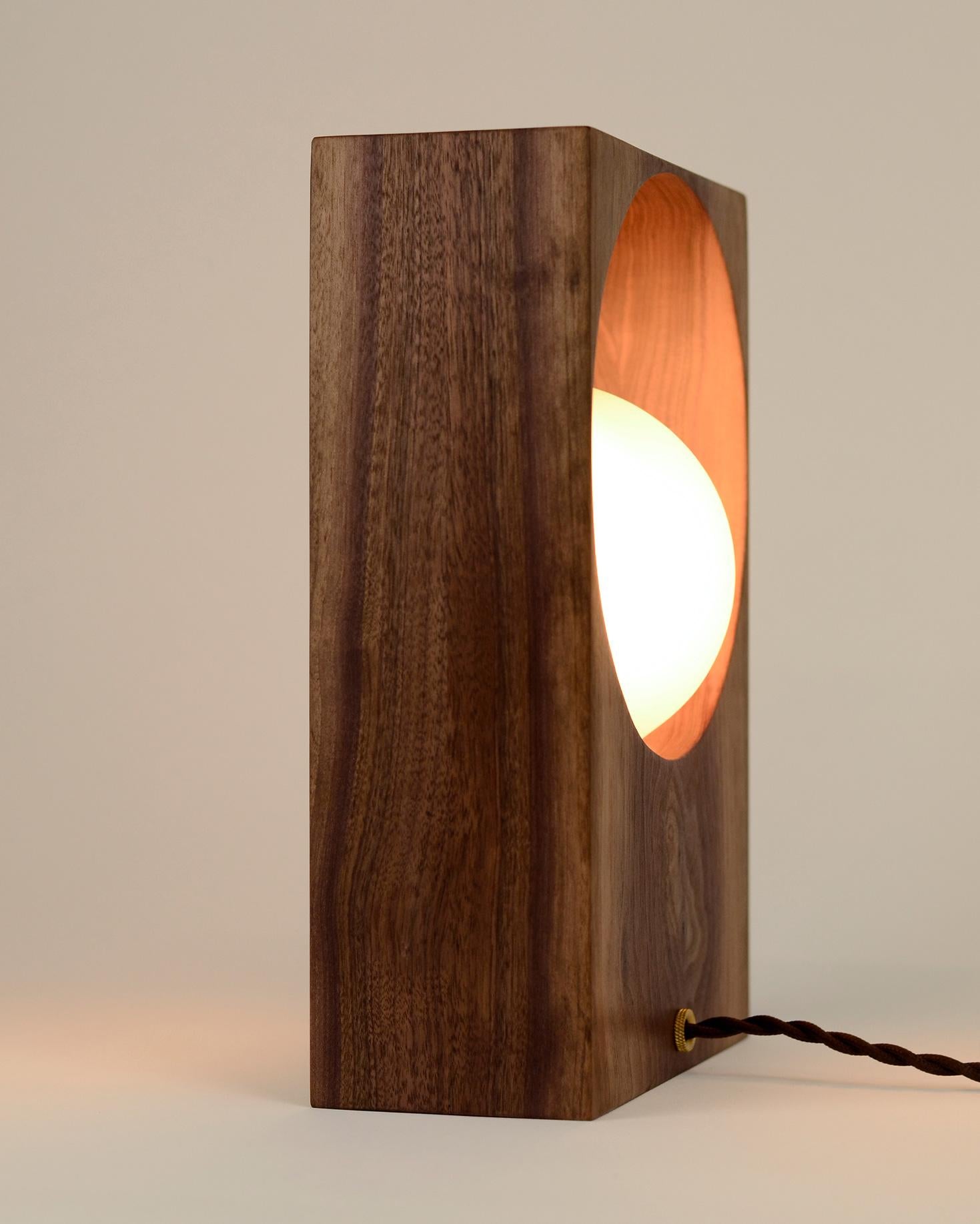 Wood Gemma Modern Table Lamp by La Loupe For Sale