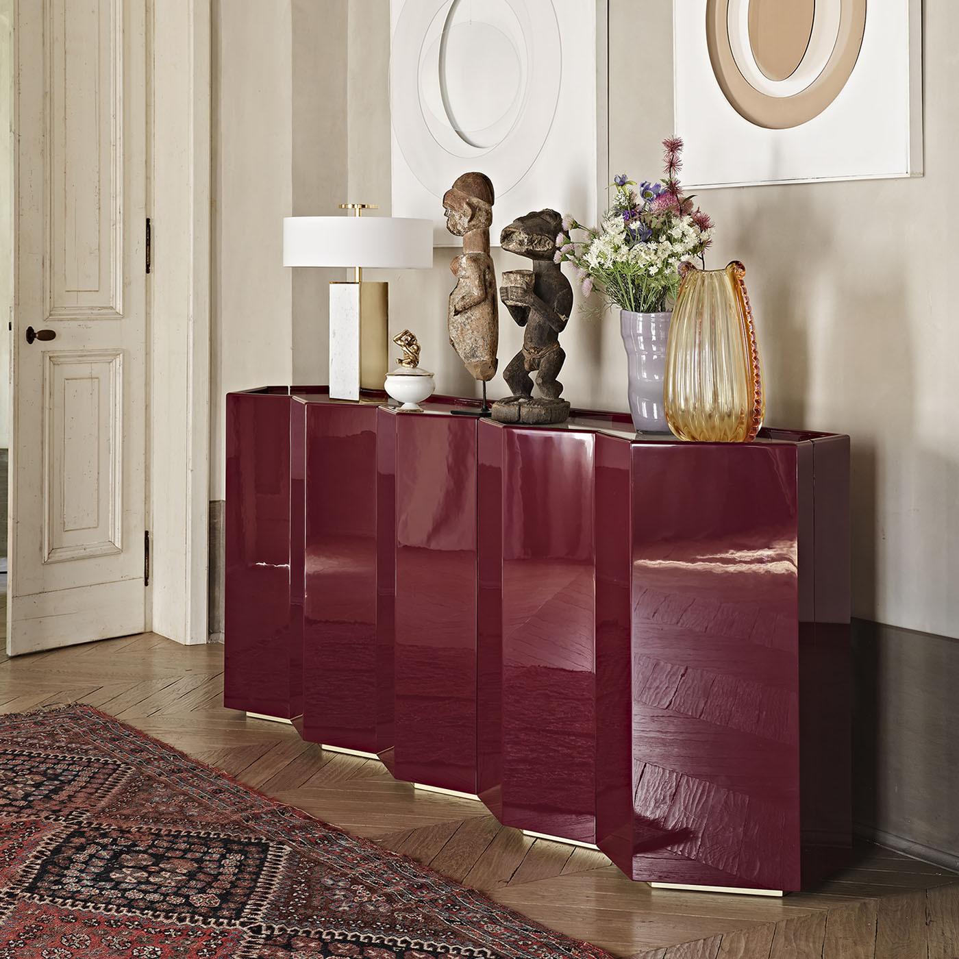 High Gloss Sideboard Storage Cabinets Pier Luigi Frighetto Origami Fold  In New Condition For Sale In Milan, IT