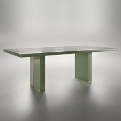 Gemma Textured Green Wood Dining Table