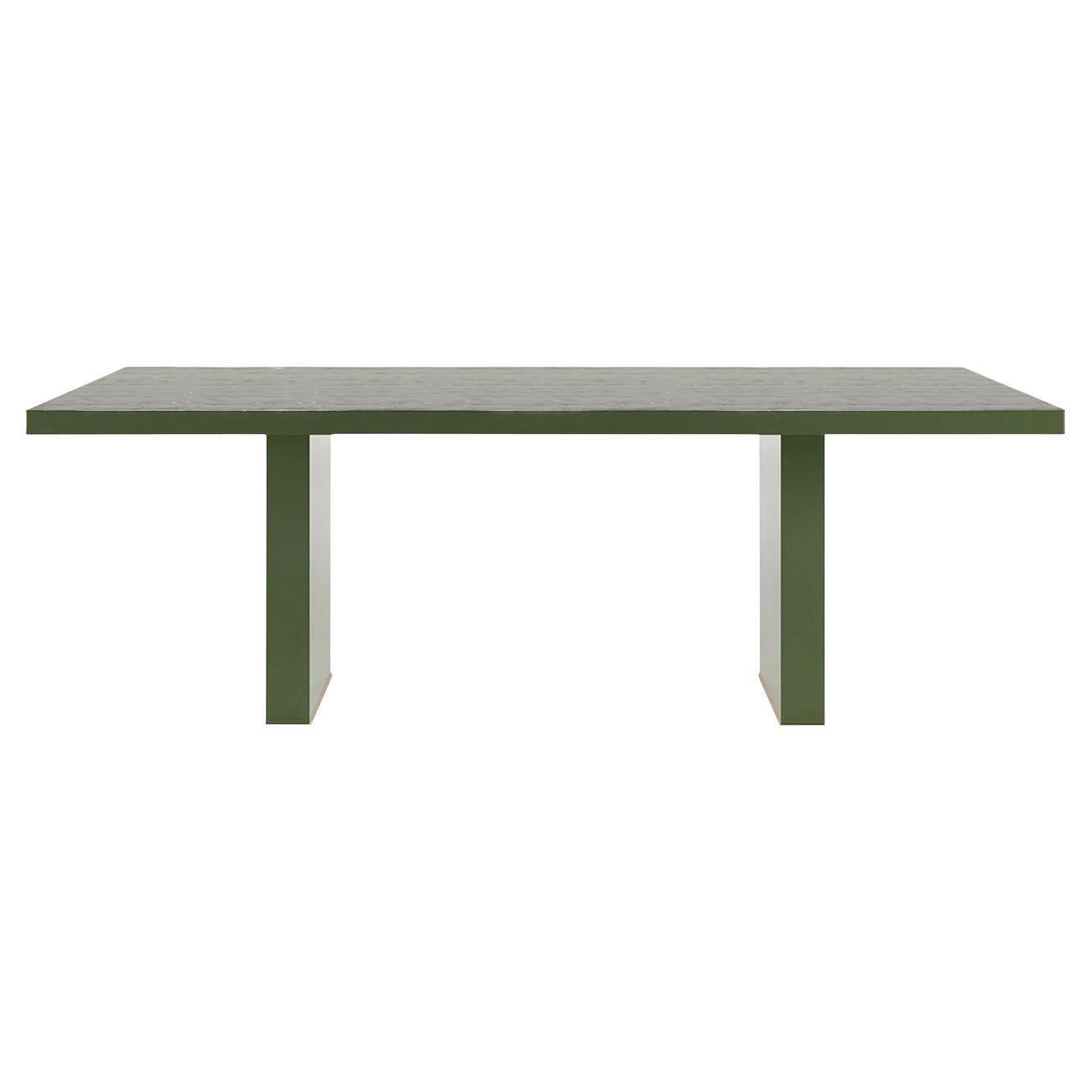 Gemma Textured Green Wood Dining Table