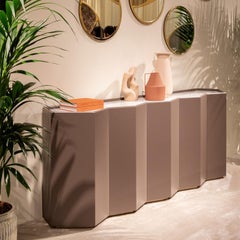 Gemma Zig-Zagged Mud Wooden Sideboard