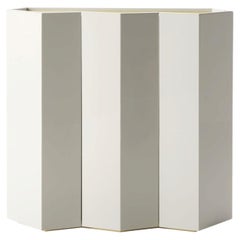 Gemma Zig-Zagged White-Gray Wooden Cupboard