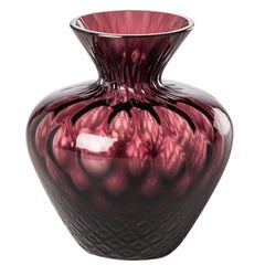 Gemme Short Glass Vase in Violet by Venini