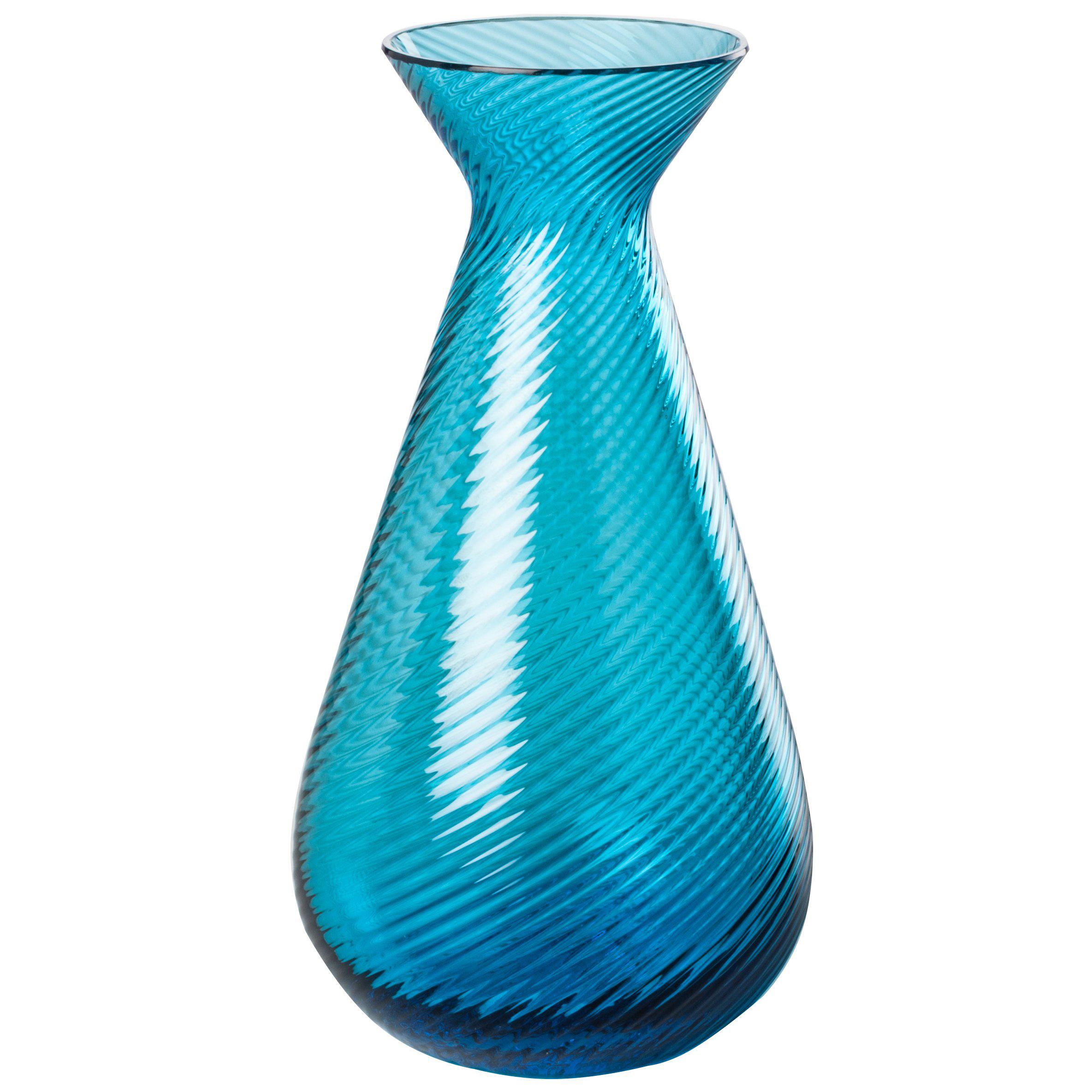 Gemme Triangular Glass Vase in Aquamarine by Venini