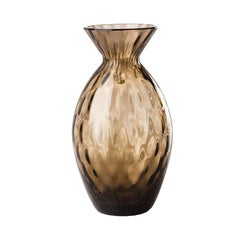 Gemme-Vase aus grasgrauem mundgeblasenem Ballotonglas von Venini