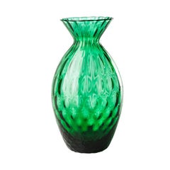 Gemme-Vase aus grünem mundgeblasenem Ballotonglas von Venini