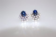 Gemolithos 18 Karat White Gold Sapphire and Diamond Clip-On Earrings