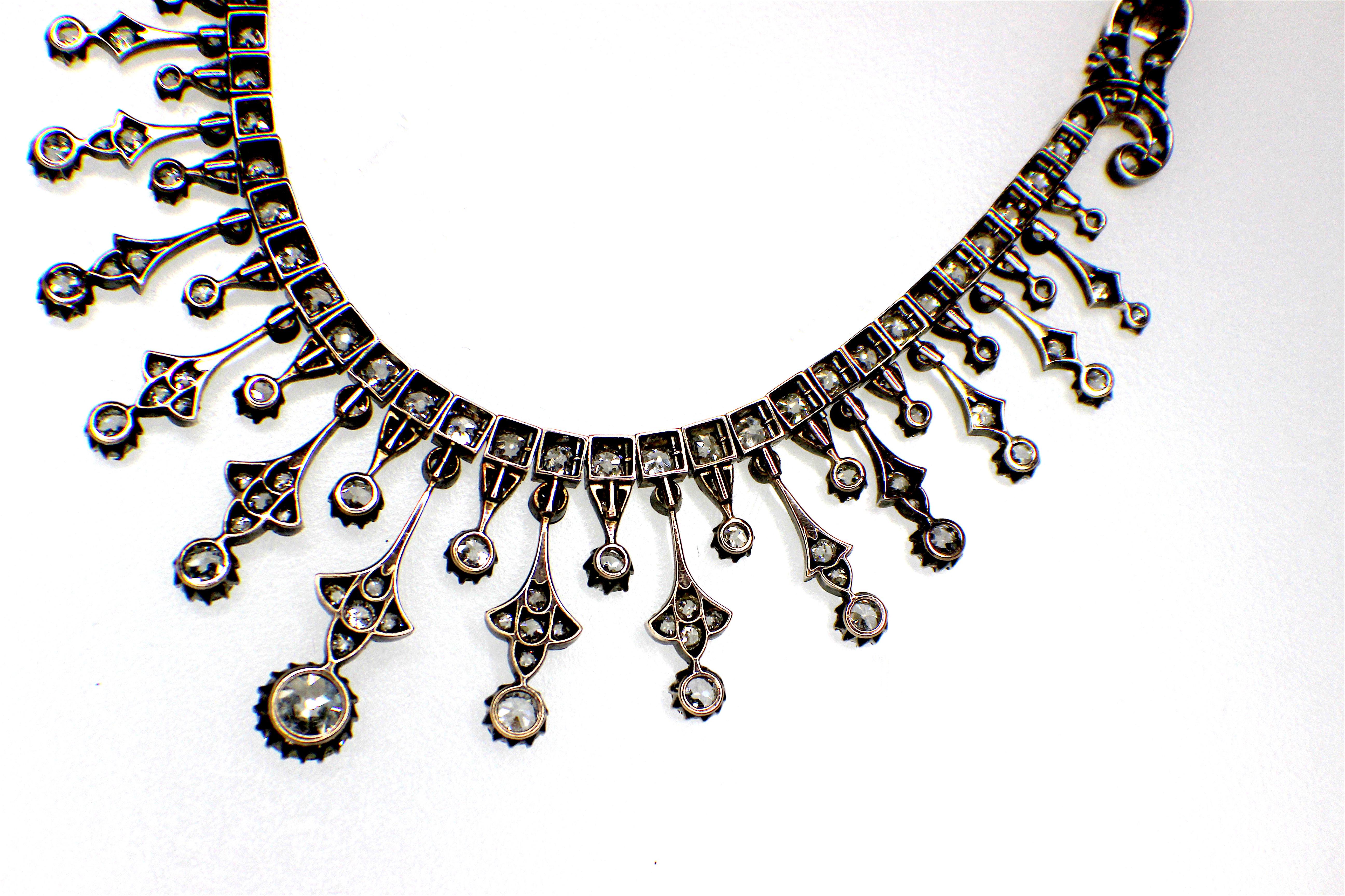 Victorian Gemolithos 19th Century Diamond Tiara or Necklace For Sale