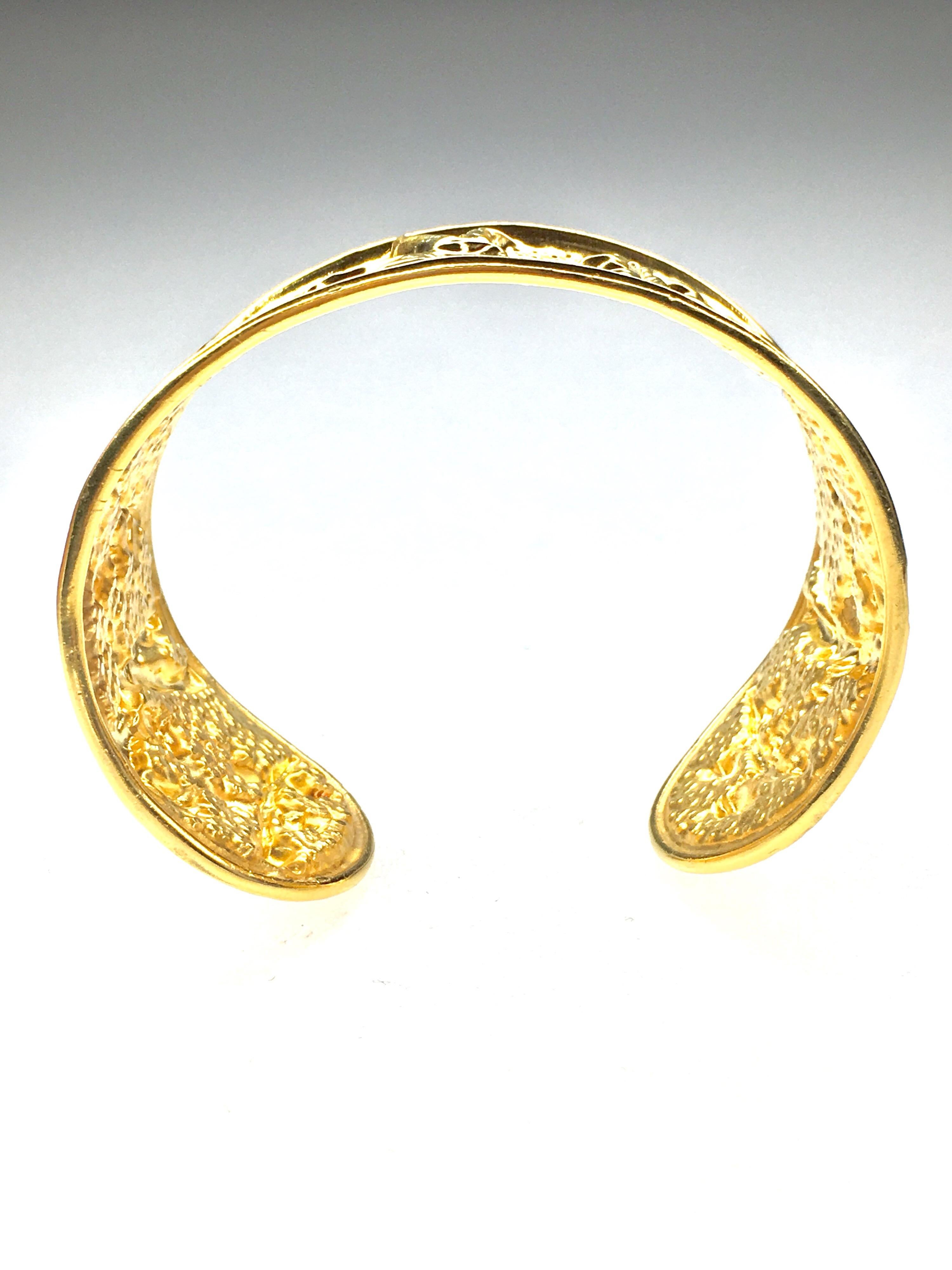 Greek Revival Gemolithos 22 Karat Yellow Gold The Prince of Knossos Cuff Bangle Bracelet