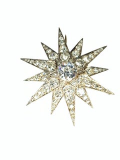 Gemolithos a Victorian Gold, Silver and Diamond Star Brooch/Pendant