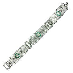 Gemolithos Art Deco Diamond and Emerald Bracelet, circa 1920s