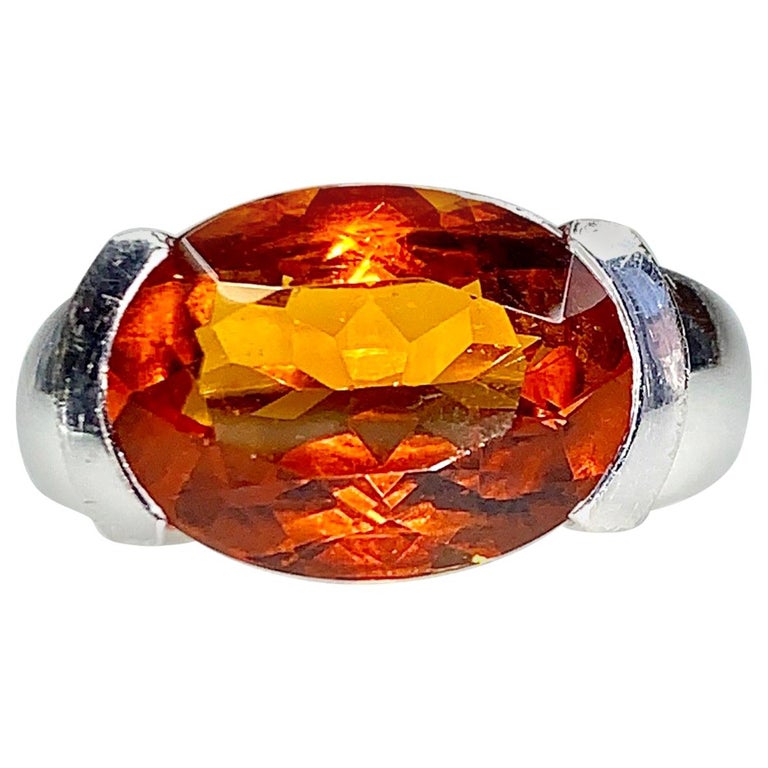 Gemolithos Citrin Ring in 14 Karat White Gold for Every Day For Sale at  1stDibs
