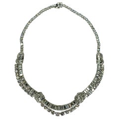 Gemolithos, Diamond Necklace, Baguette and Brilliant Cut Diamonds, 1950s