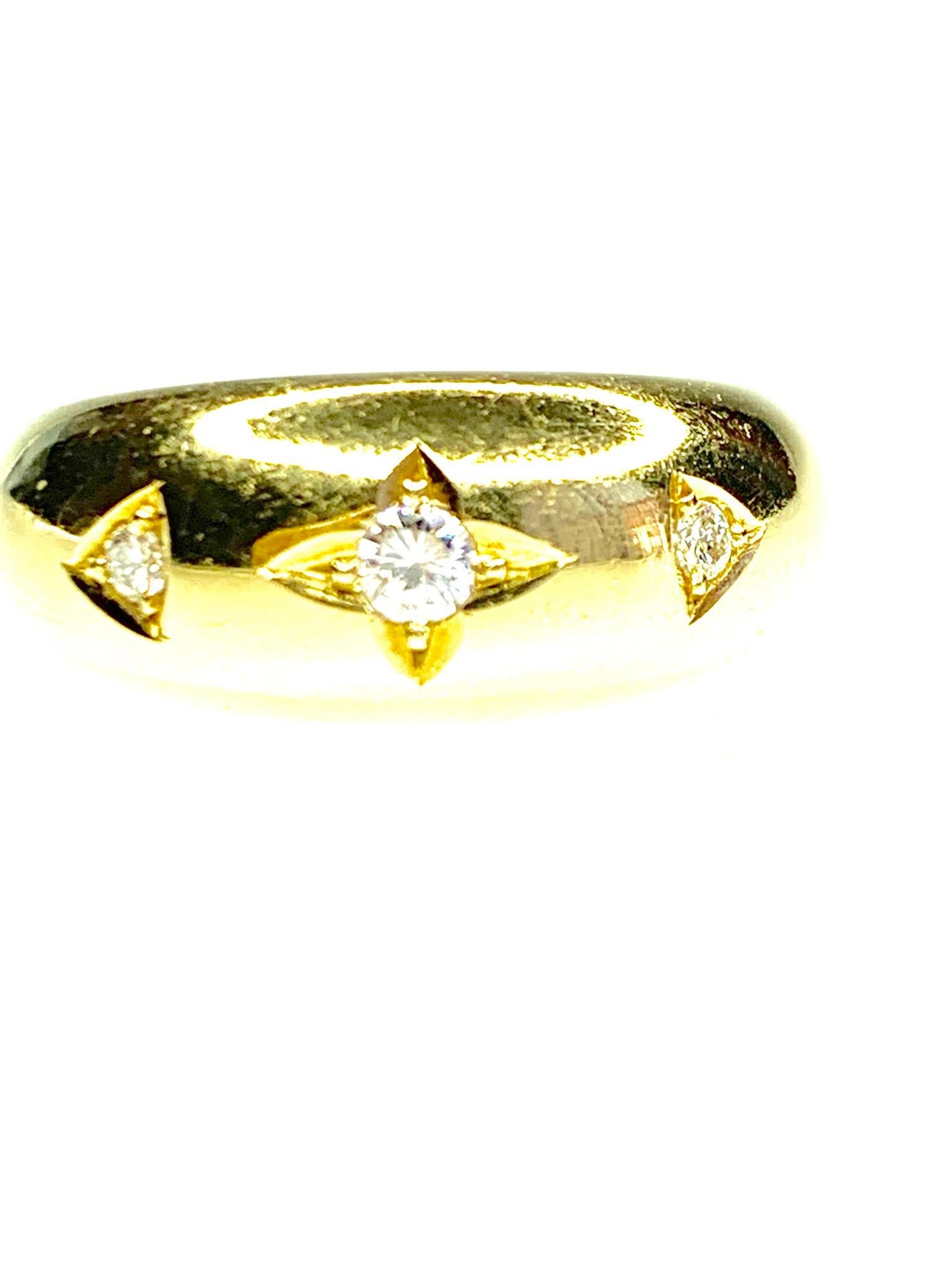 GEMOLITHOS Diamond Ring in 18K Yellow Gold.  Diam. 0.15ct H/Vs. 