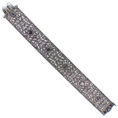 Gemolithos French 1920s Art Deco Platinum Diamond Bracelet