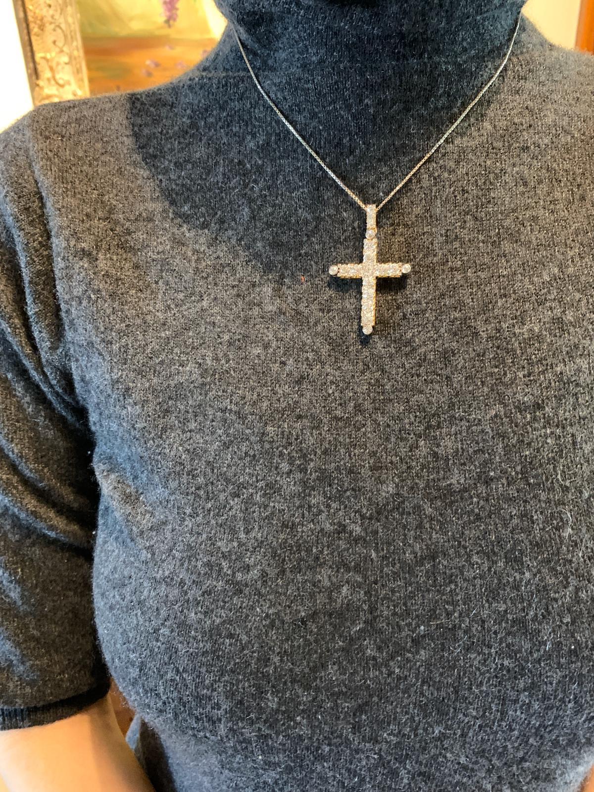 Gemolithos Late Victorian Gold and Platinum Cross Pendant For Sale 2