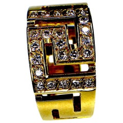 Gemolithos Meander Ring Set with Diamonds in 18 Karat Gold Gemolithos Meander Ring Set with Diamonds in 18 Karat Gold