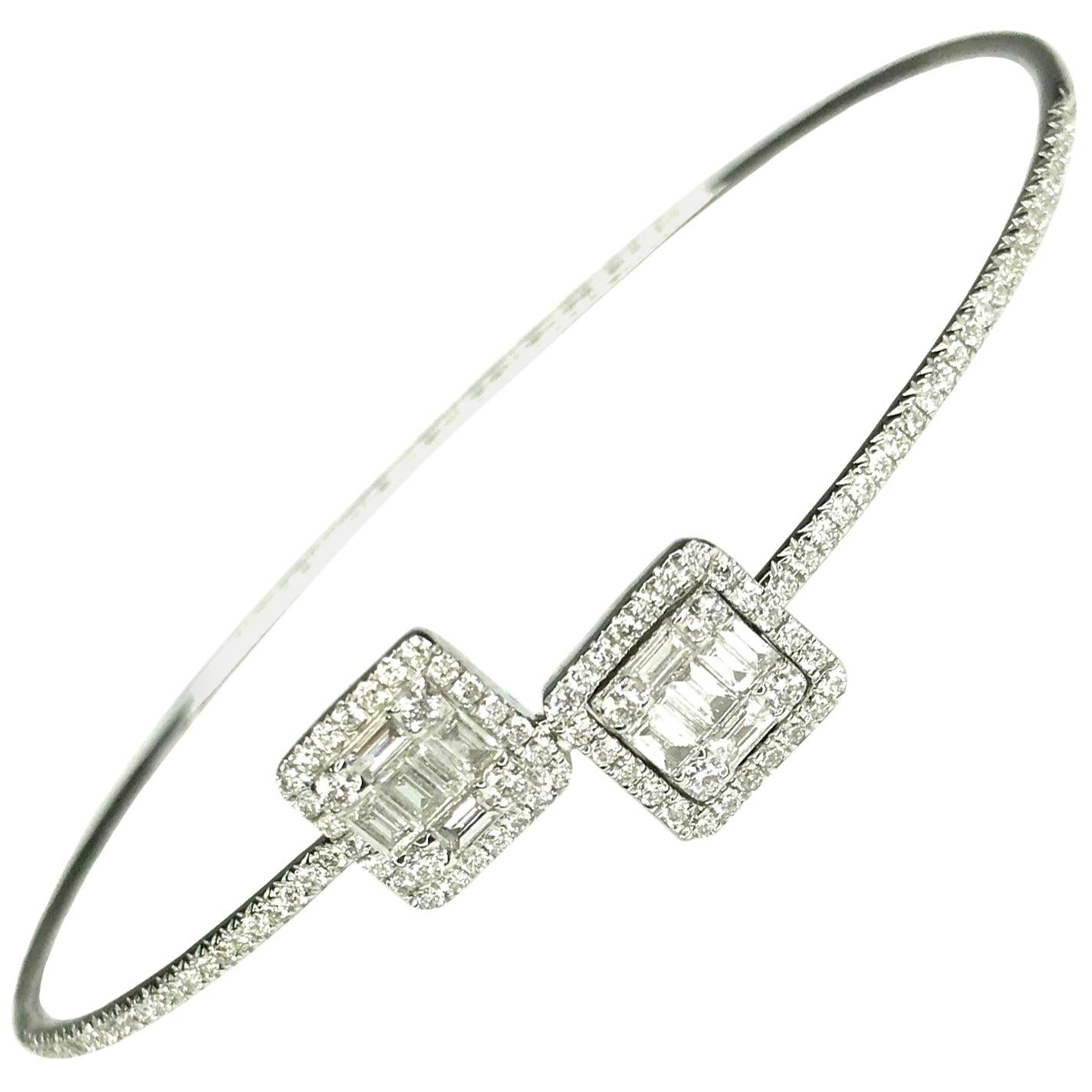 Gemolithos Modern White Gold 18 Karat and Diamond Bracelet for Every Day