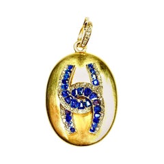 Gemolithos Victorian Gold Sapphire and Diamond Pendant