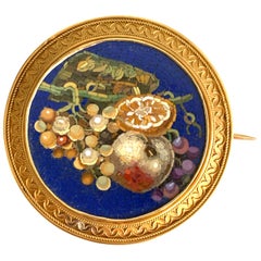 Antique Gemolithos, Victorian Micro Mosaic Brooch, circa 1860s