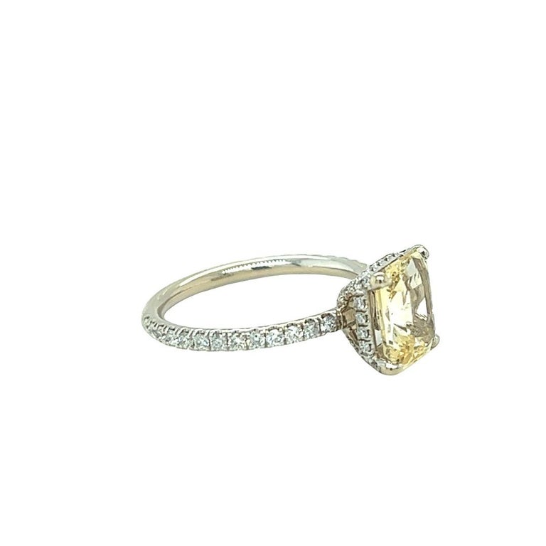 Gems Are Forever 2.65 carat Yellow Sapphire and Diamond Ring For Sale