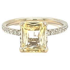 Used Gems Are Forever 2.65 carat Yellow Sapphire and Diamond Ring 