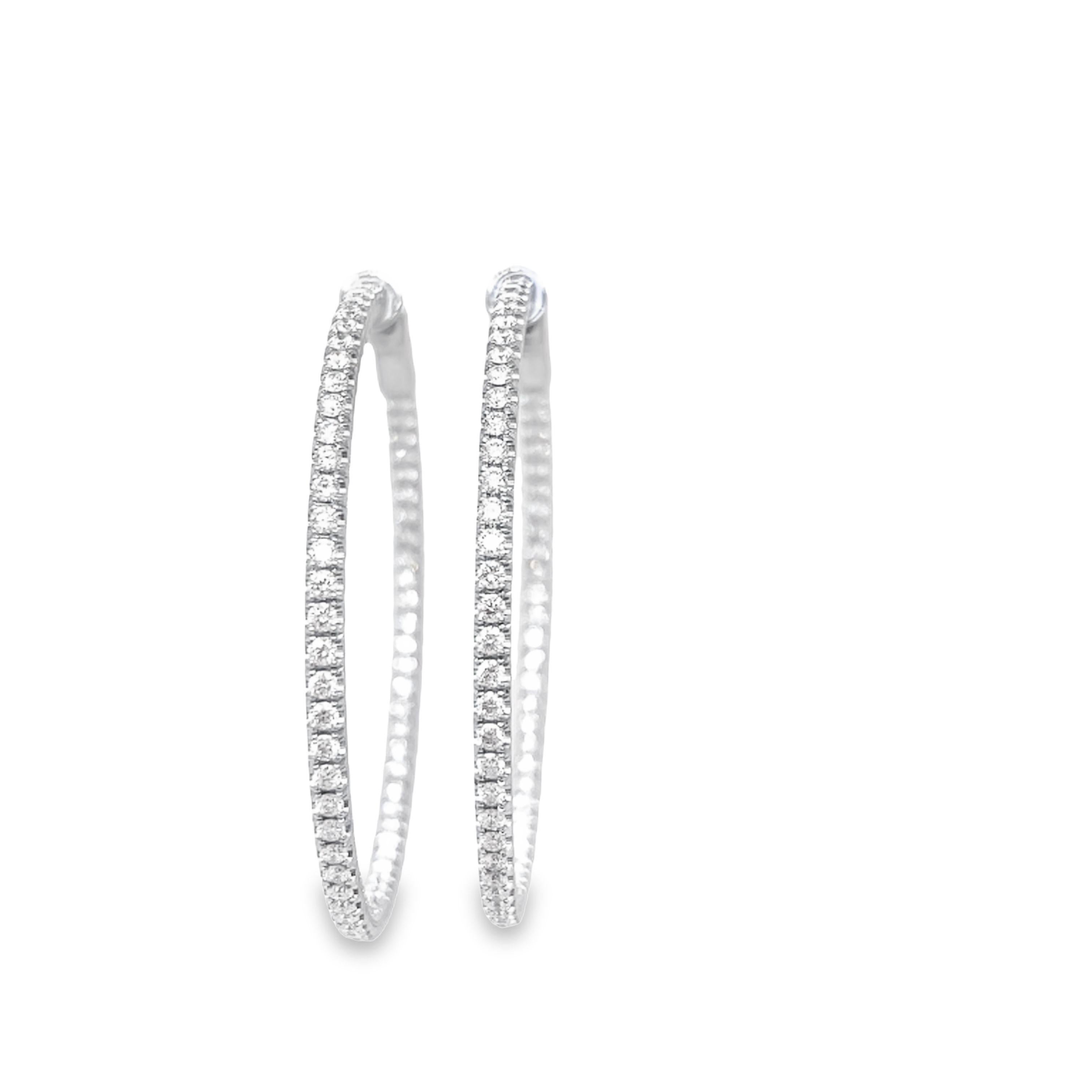Modernist Gems Are Forever 5 carat Diamond Inside-Out Hoop Earrings in 18k Gold For Sale