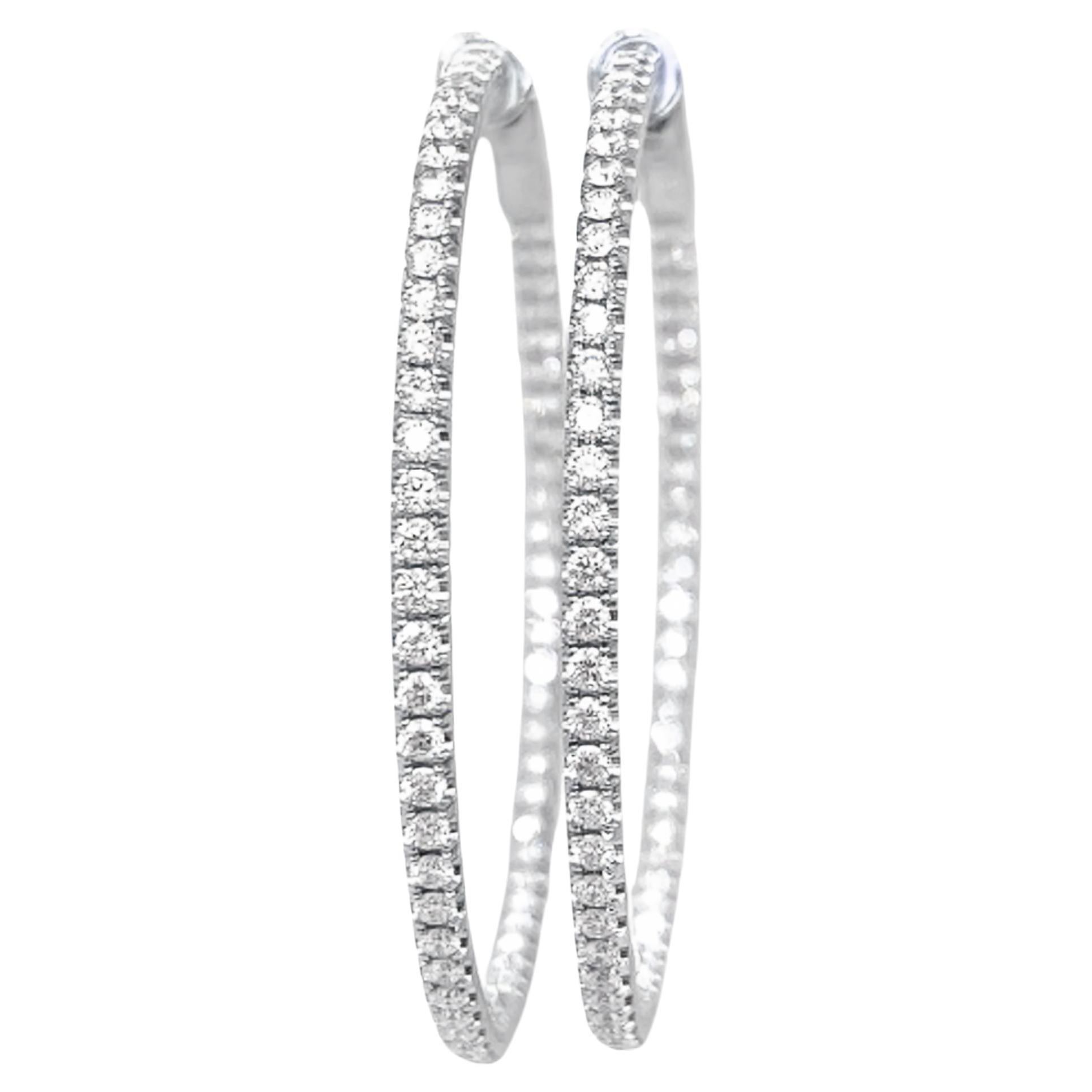 Gems Are Forever 5 carat Diamond Inside-Out Hoop Earrings in 18k Gold For Sale