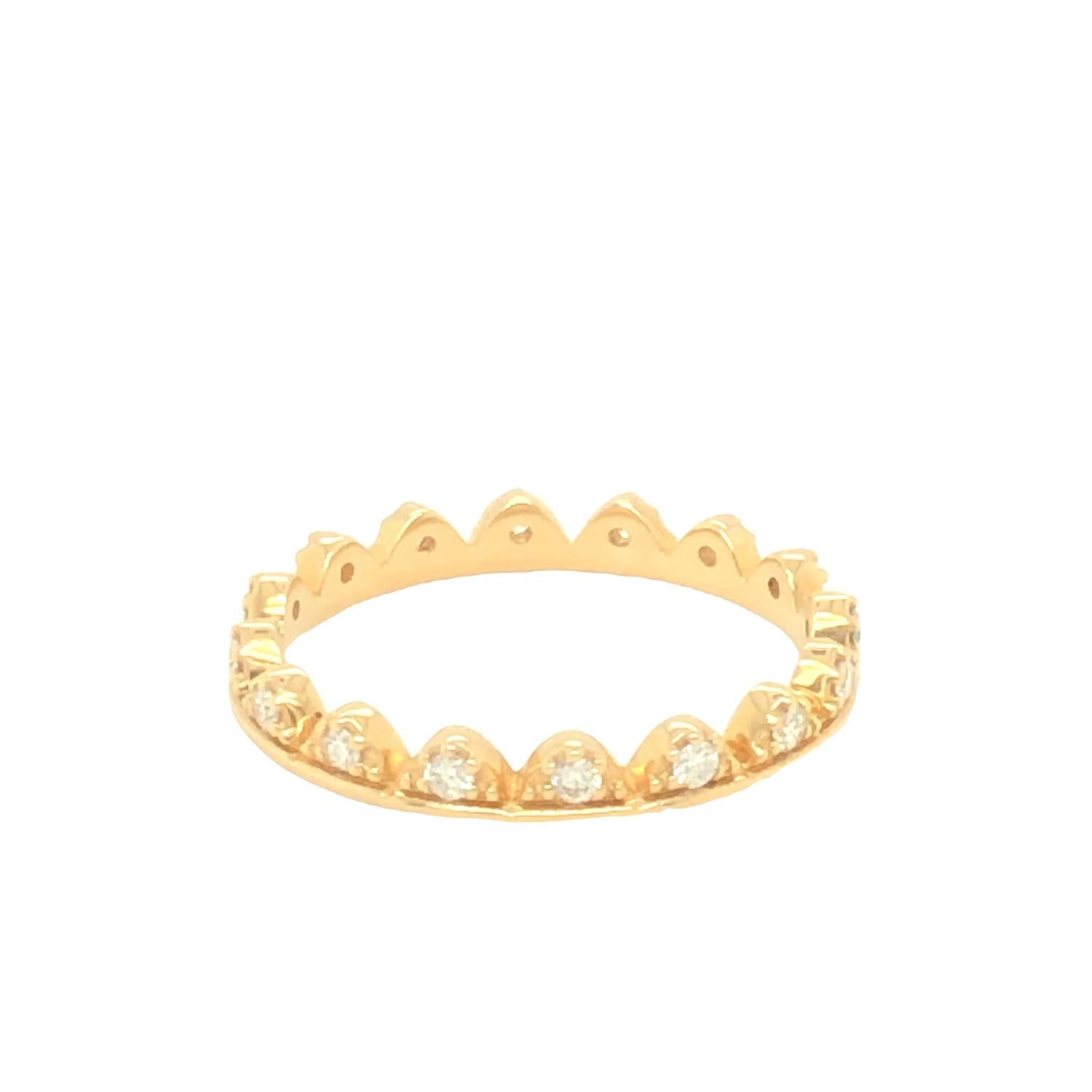 Im Angebot: Edelsteine sind für die Ewigkeit Krone Diamant Eternity Ring 14K Gelbgold () 3