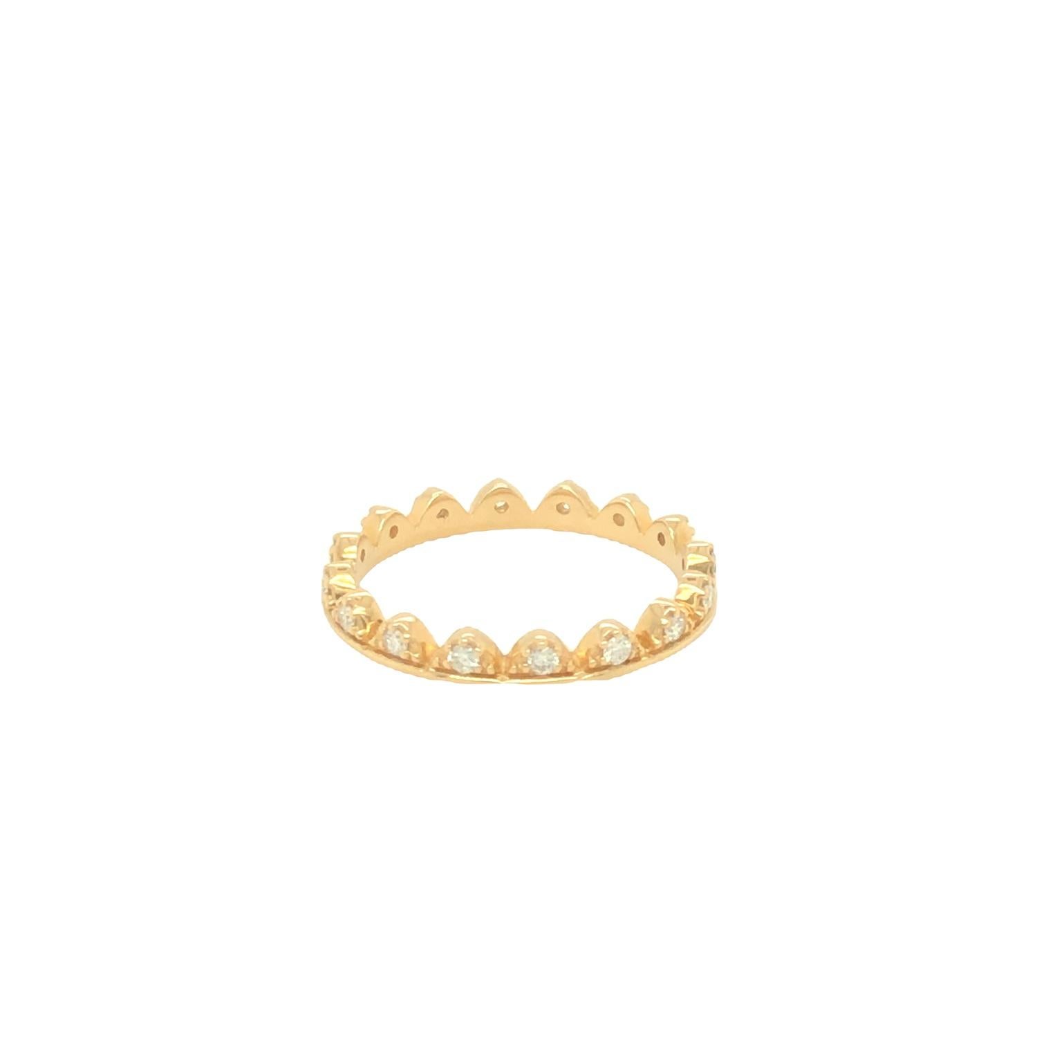 Im Angebot: Edelsteine sind für die Ewigkeit Krone Diamant Eternity Ring 14K Gelbgold () 4
