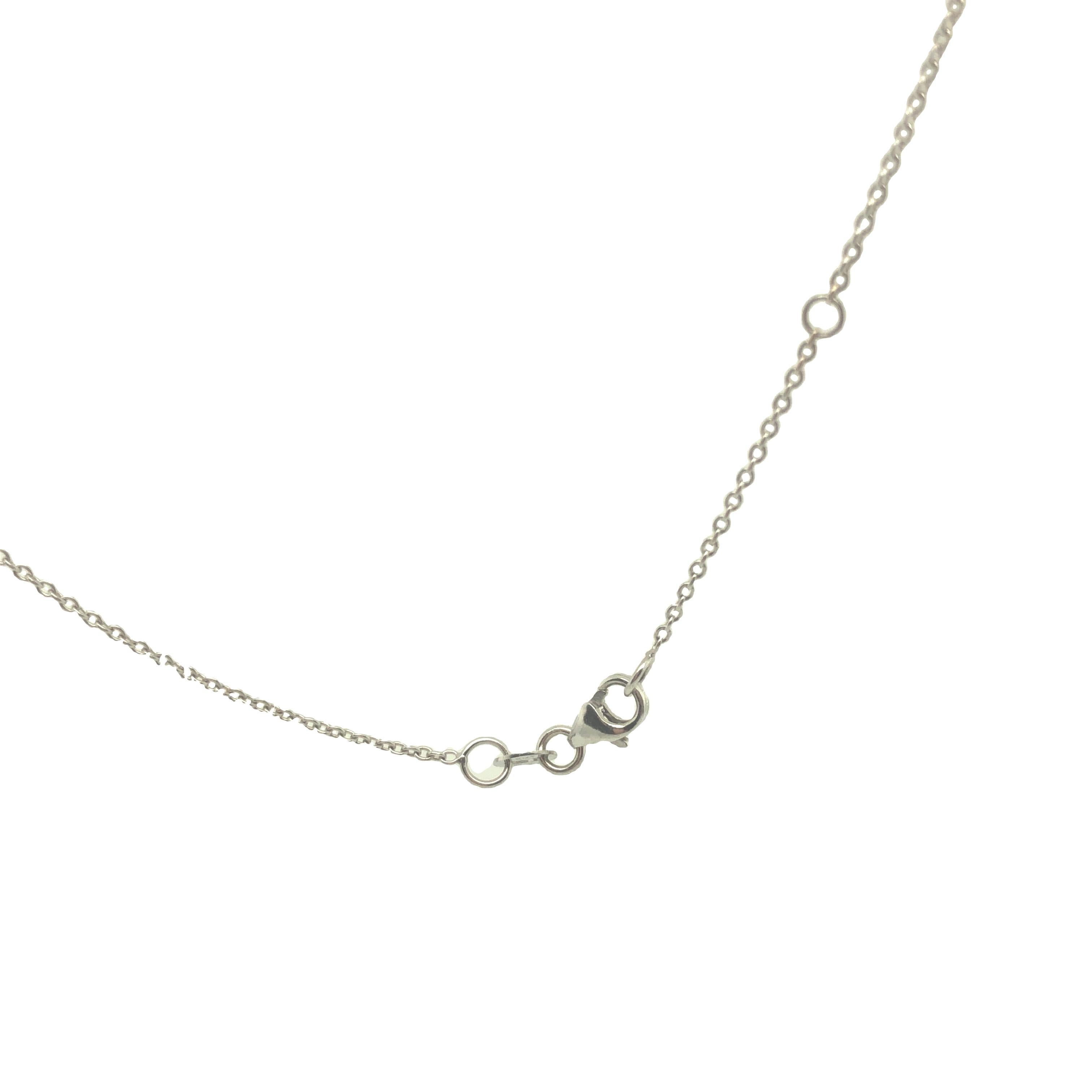Handcrafted by our team at Gems Are Forever, Beverly Hills. This diamond by the yard necklace is perfect on its own or layer it with your favorite necklace. This classy and beautiful necklace has 6 diamond stations that are set in 18 karat white
