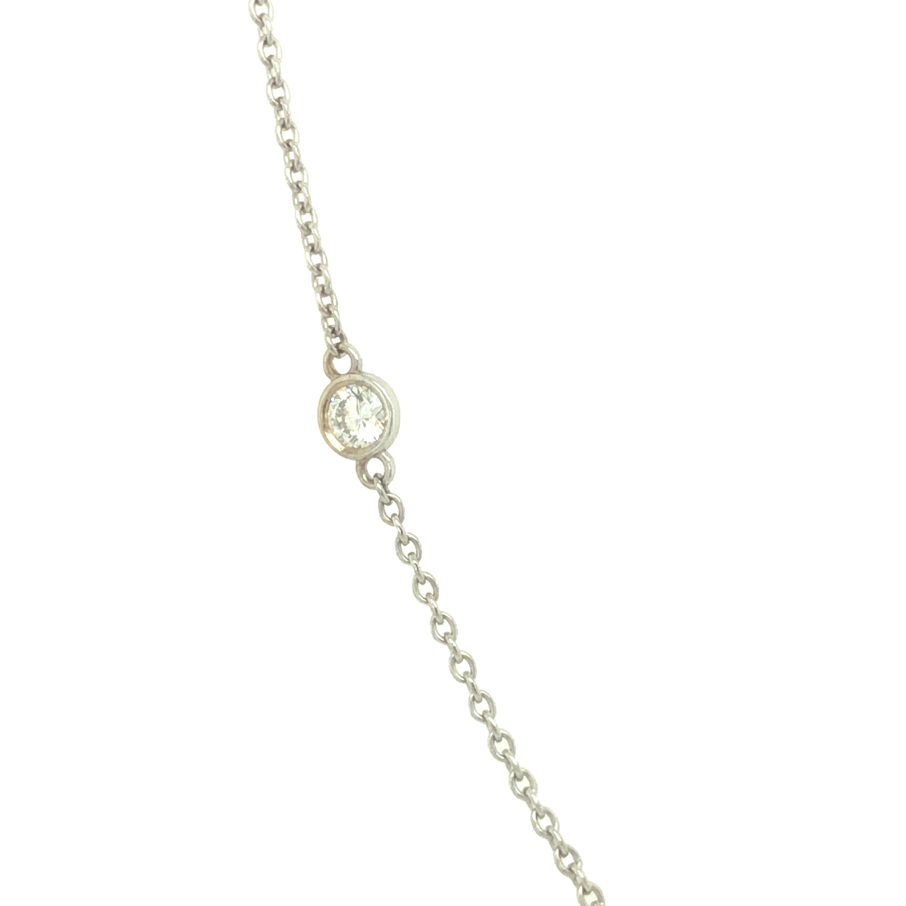 Round Cut Gems Are Forever Diamond by the Yard Necklace 18k White Gold For Sale