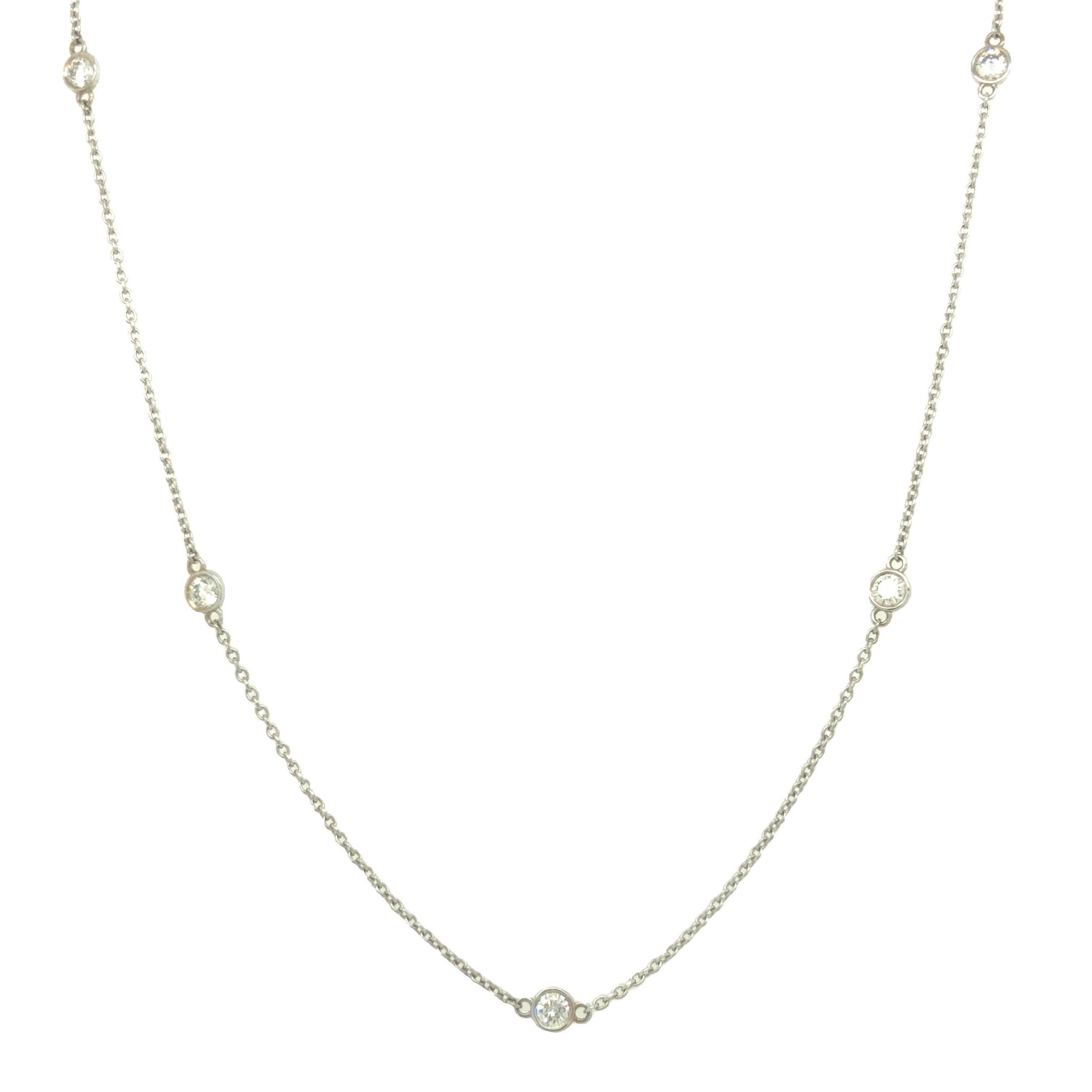 Gems Are Forever Diamond by the Yard Necklace 18k White Gold In New Condition For Sale In beverly hills, CA