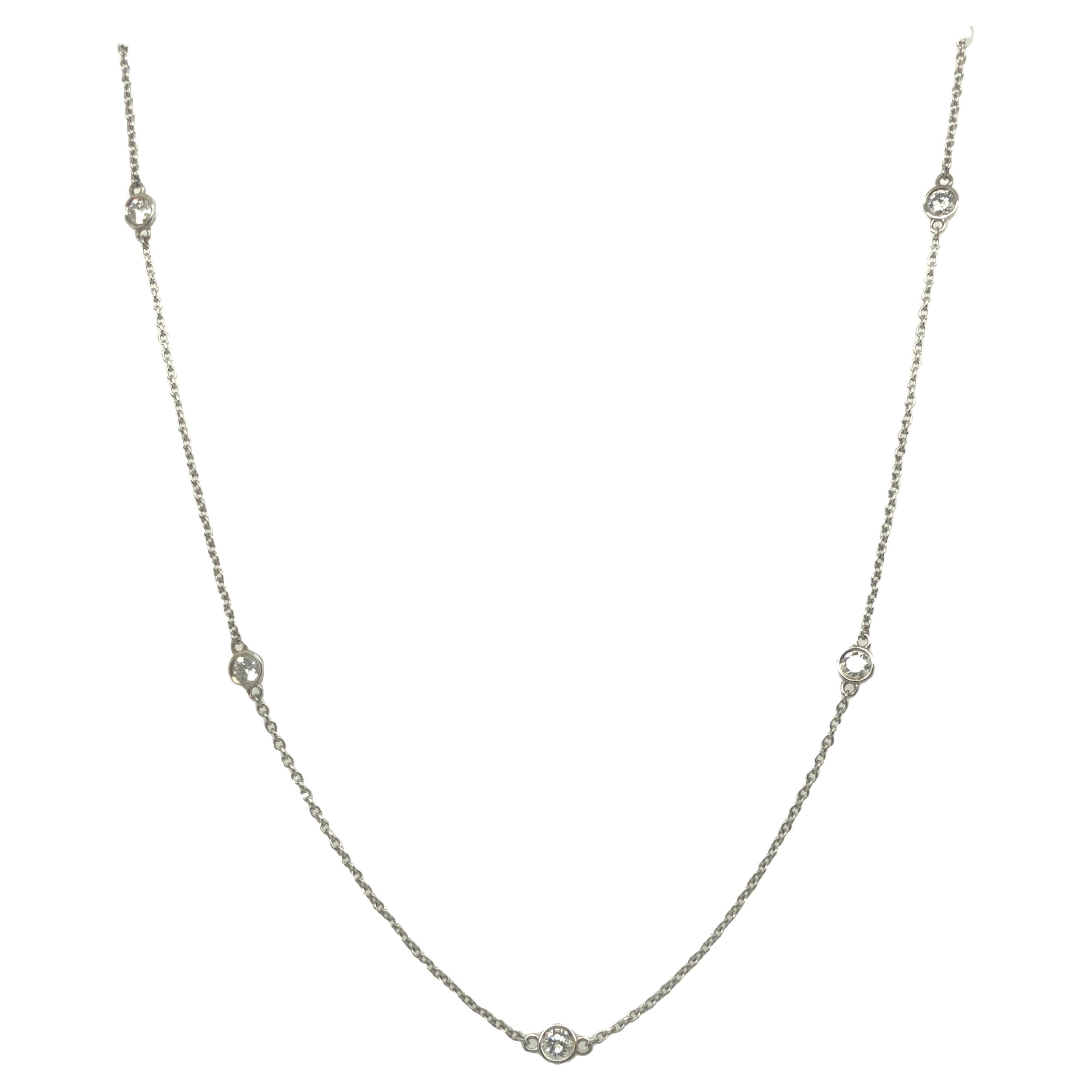 Gems Are Forever Diamond by the Yard Necklace 18k White Gold For Sale