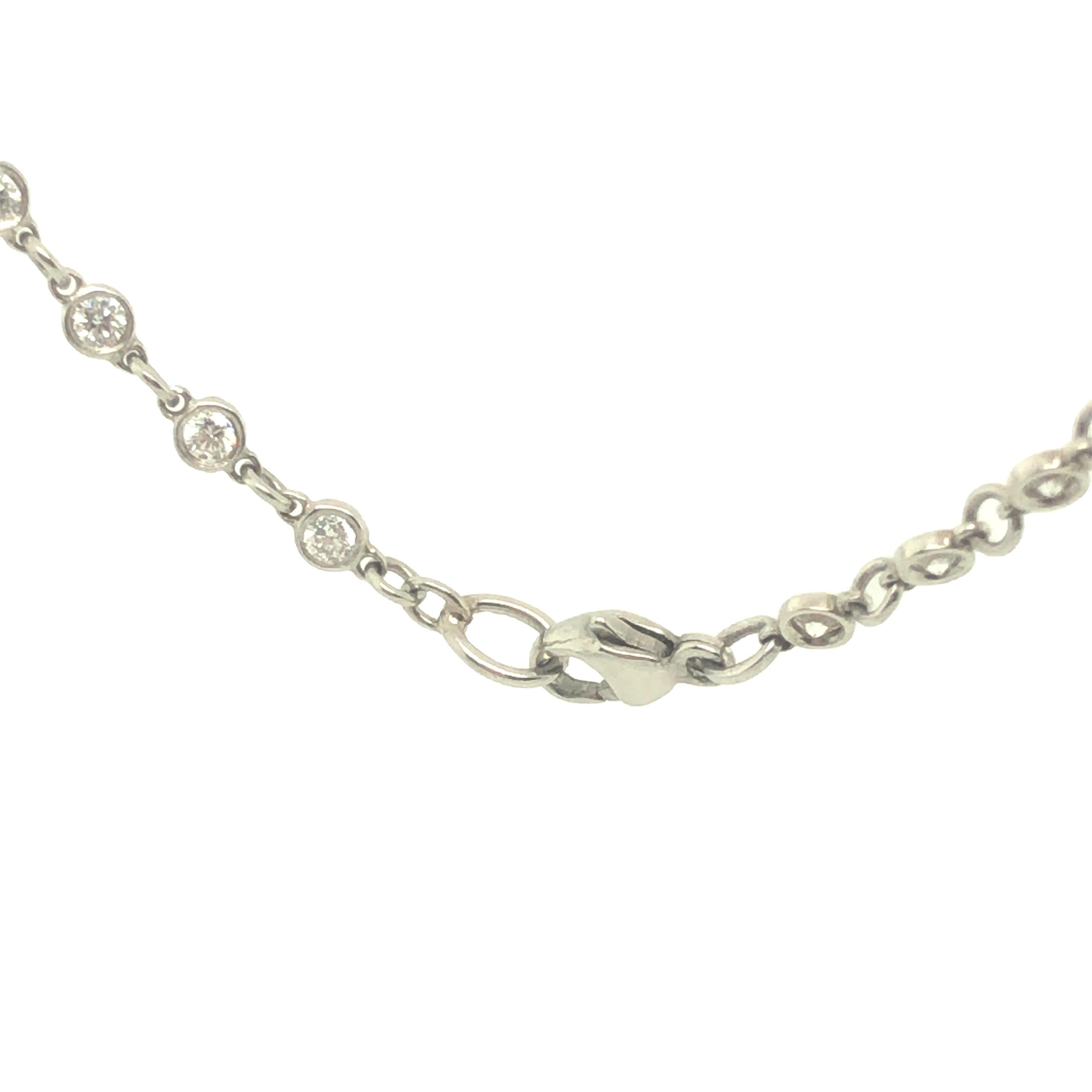 Contemporary Gems Are Forever Diamond Link Necklace Platinum For Sale
